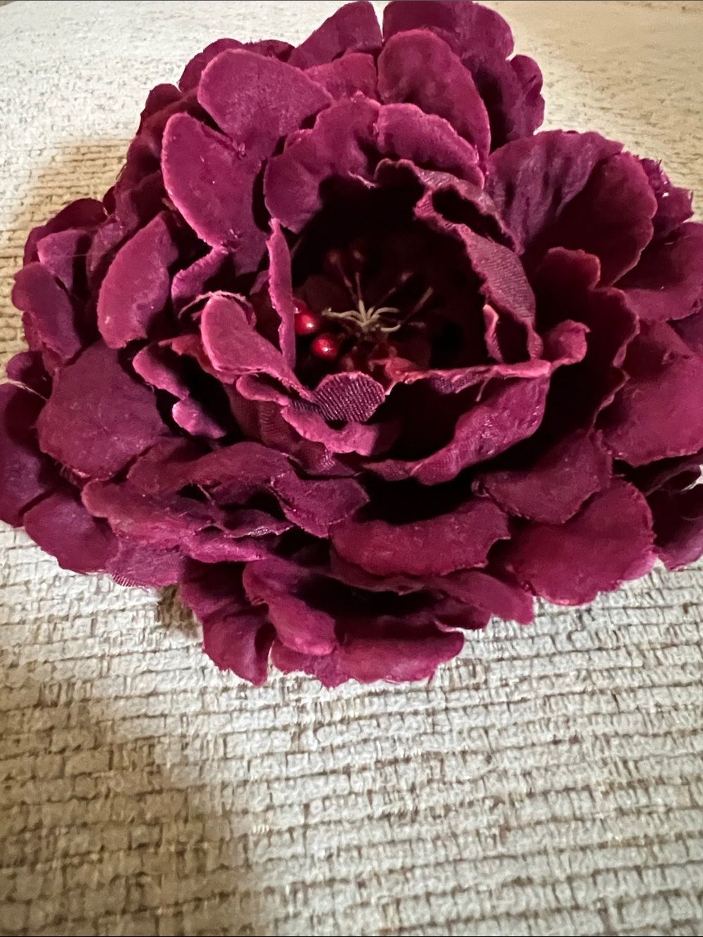 Burgundy Floral Brooch - Picture 3 of 3